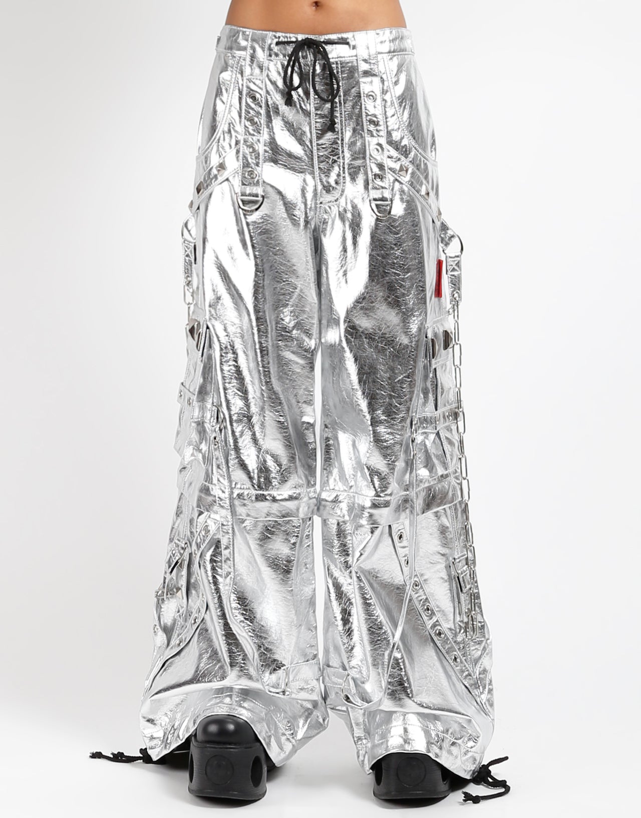 METALLIC SILVER STAR POWER PANT