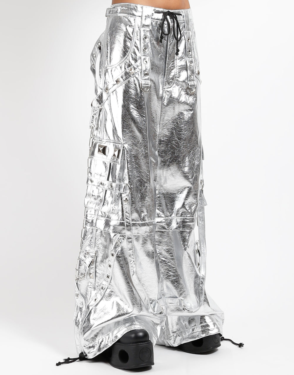 METALLIC SILVER STAR POWER PANT