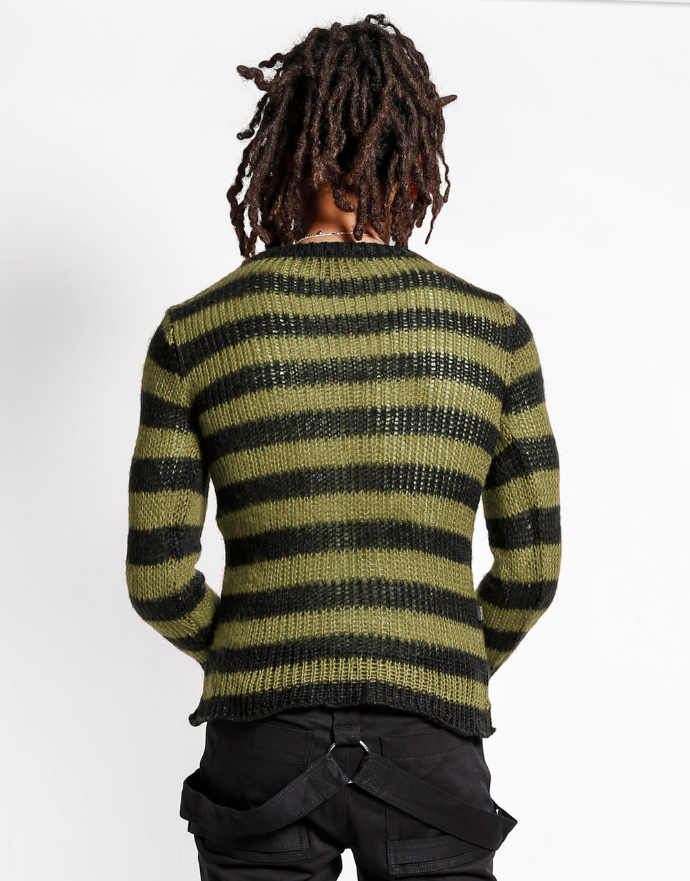 RAG STRIPE SWEATER ARMY