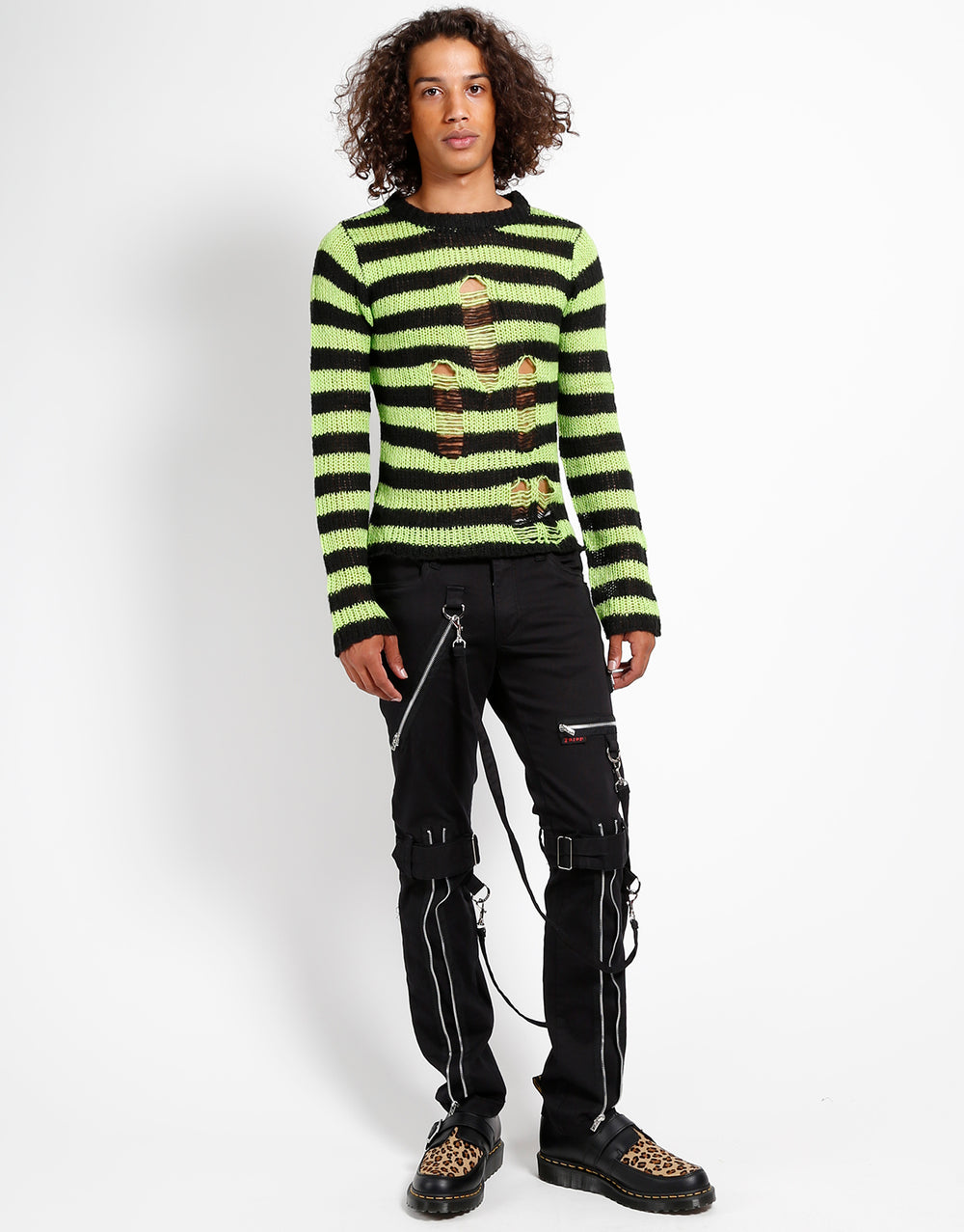 RAG STRIPE SWEATER LIME