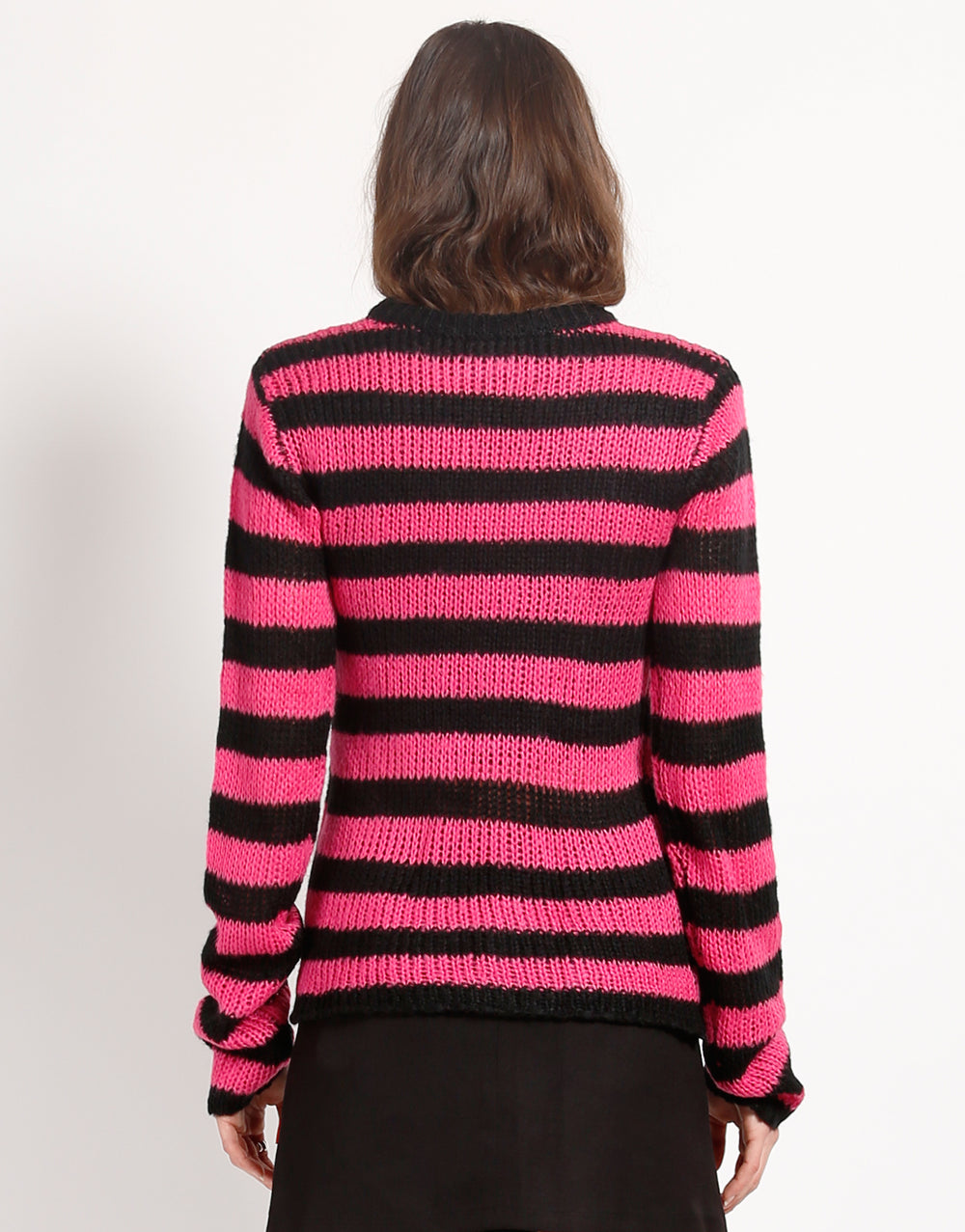 RAG STRIPE SWEATER PINK