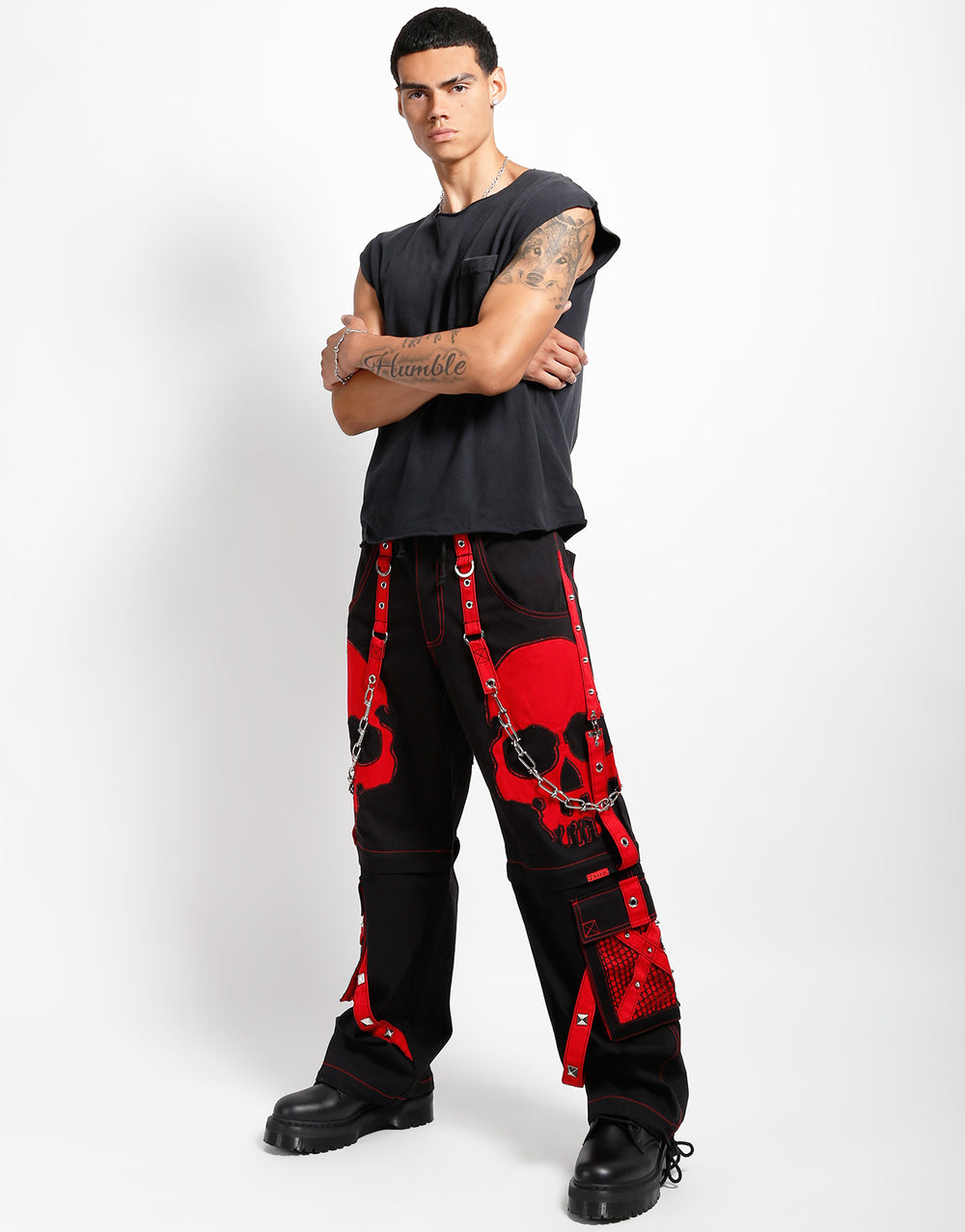 SCARE DARK STREET PANT RED