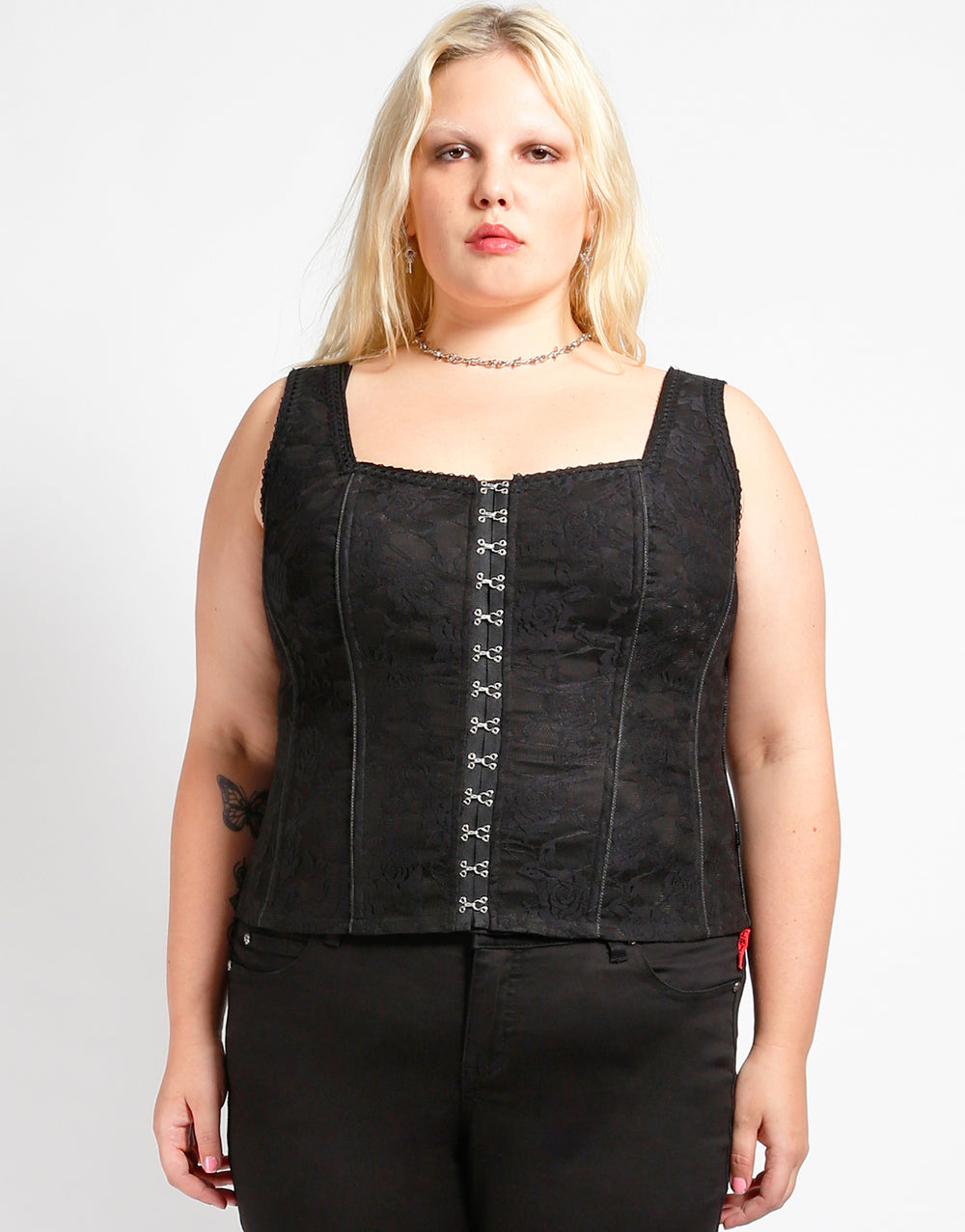 CURVE HOOK EYE LACE CORSET