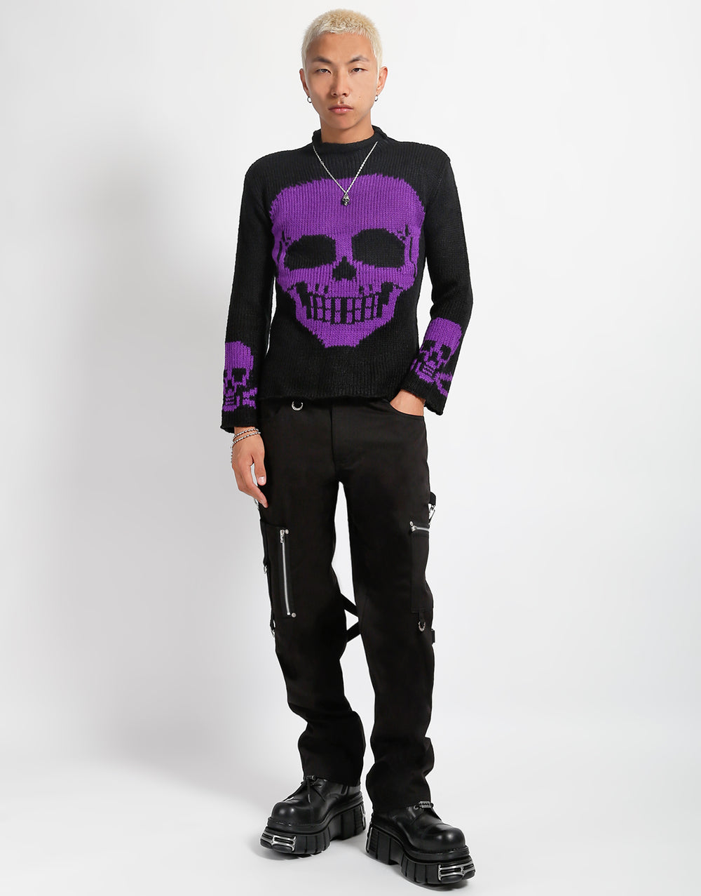 SKULL SWEATER PURPLE SKULL