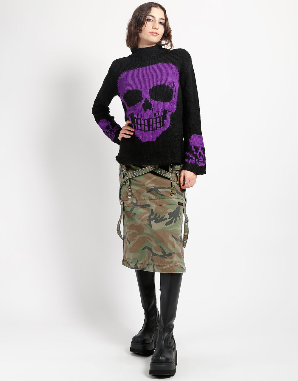 SKULL SWEATER PURPLE SKULL