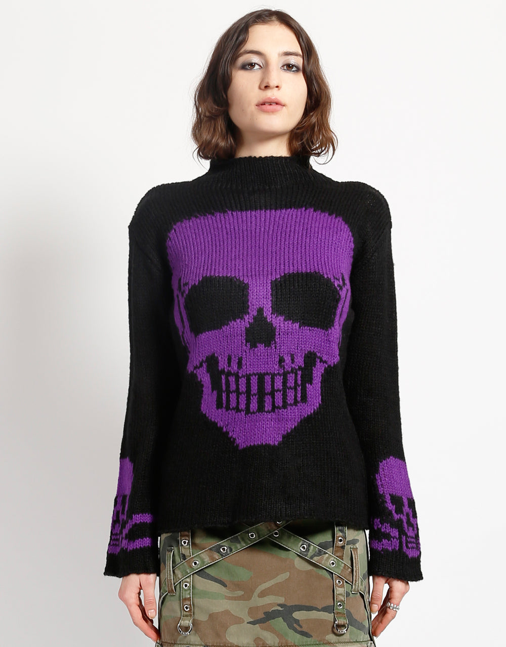 SKULL SWEATER PURPLE SKULL