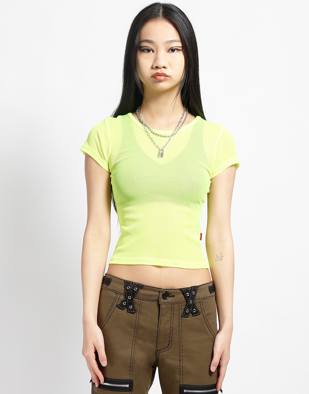 BABY TEE FISHNET LIME – TRIPP NYC