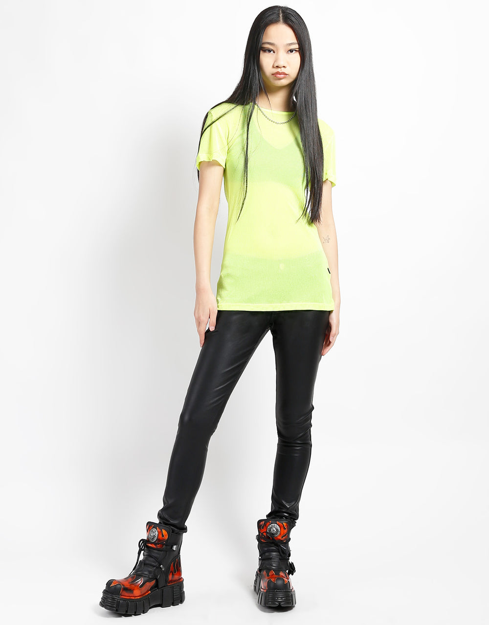 SHORT SLEEVE FISHNET LIME