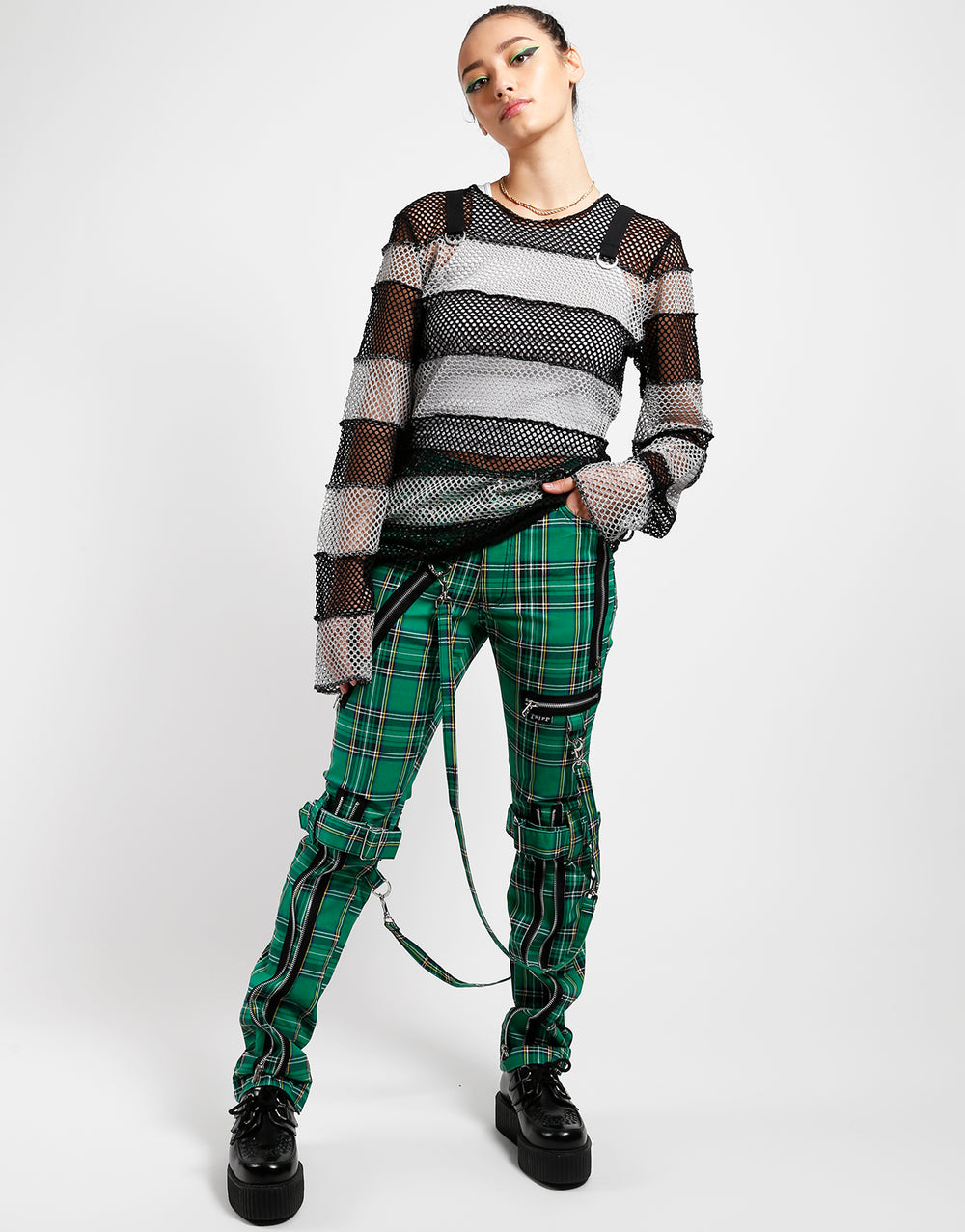 BONDAGE PANT GREEN PLAID