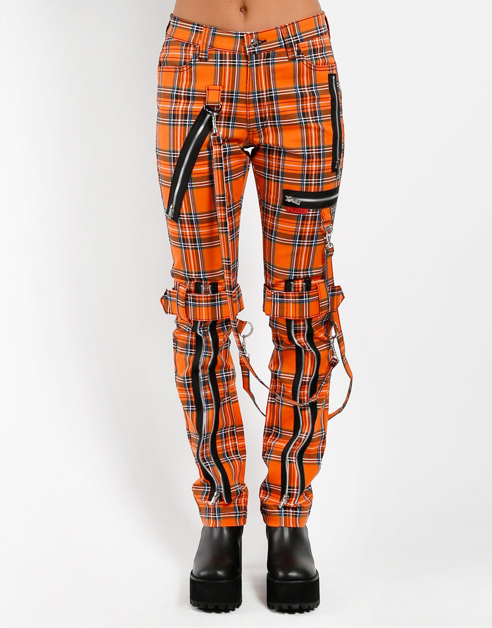 BONDAGE PANT ORANGE PLAID