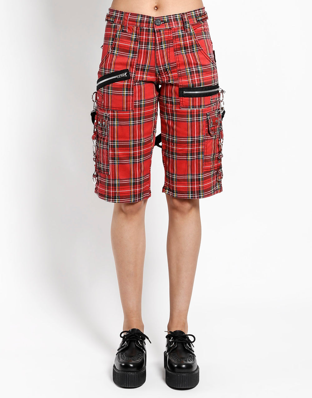 PLAID PUNK SHORT RED PLAID