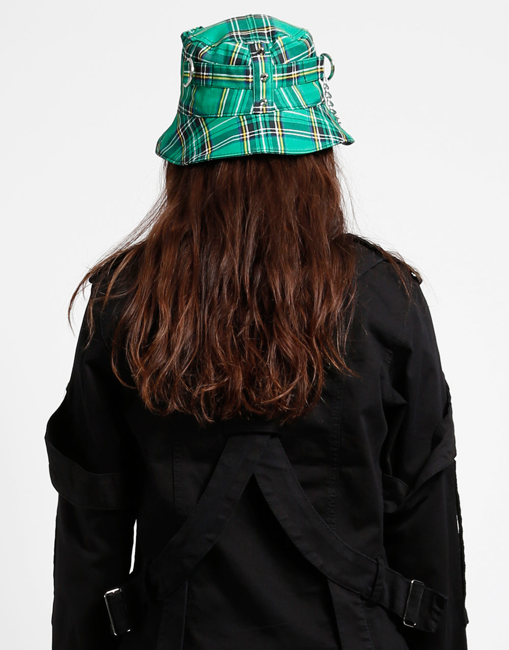 BONDAGE BUCKET HAT GREEN PLAID