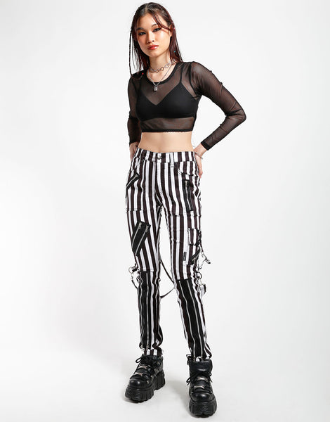 White striped outlet trousers