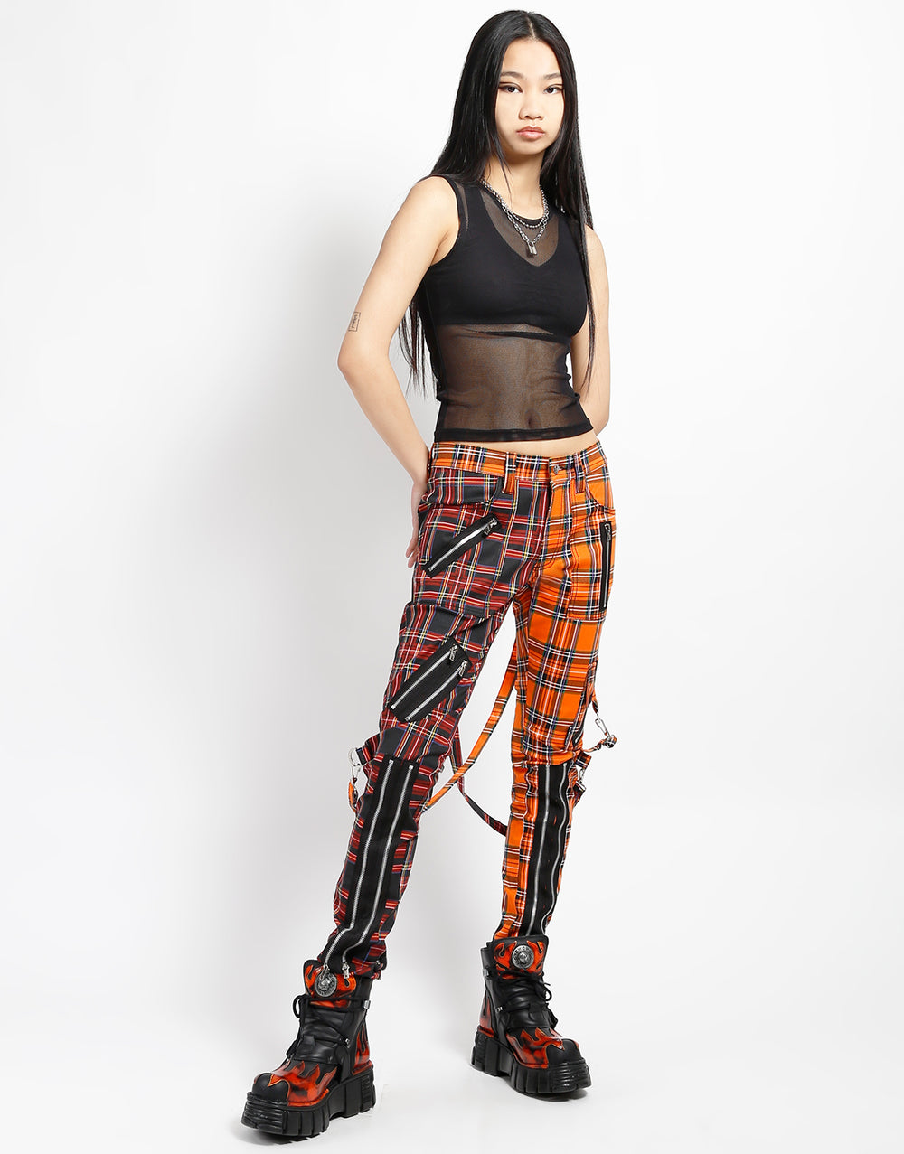 MADNESS PANT BLACK/ORANGE PLAID