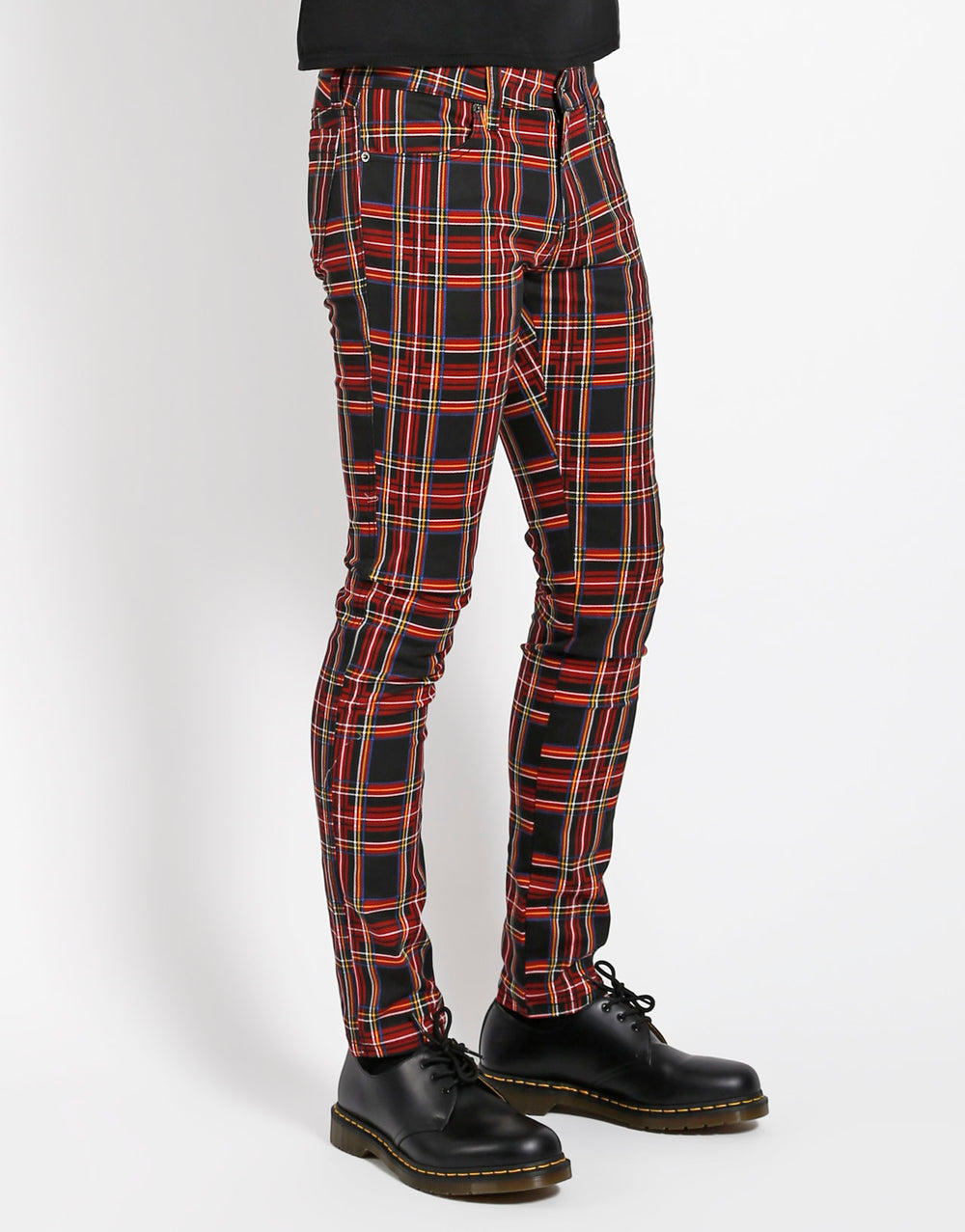 ROCKER JEAN BLACK PLAID