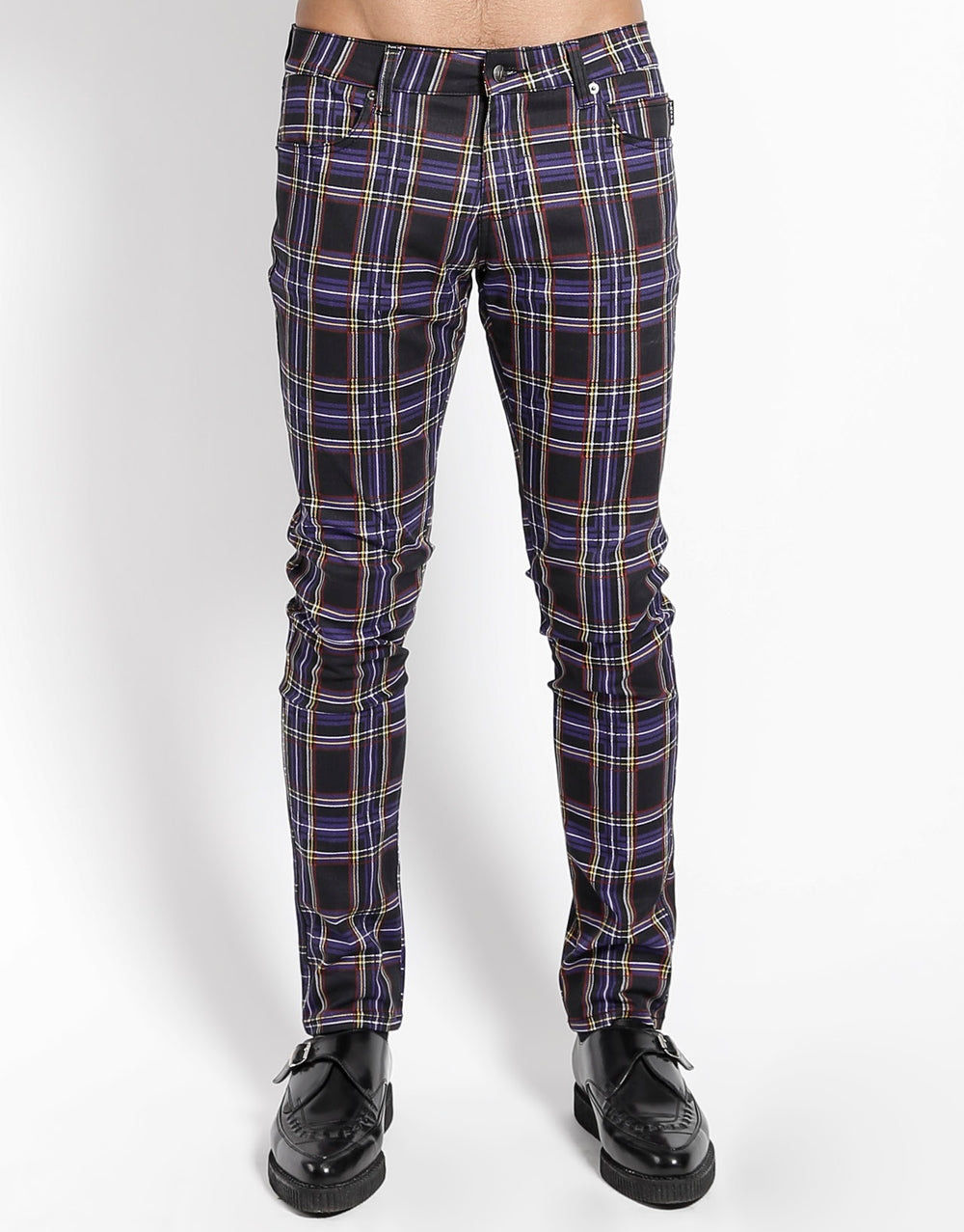 ROCKER JEAN PURPLE PLAID