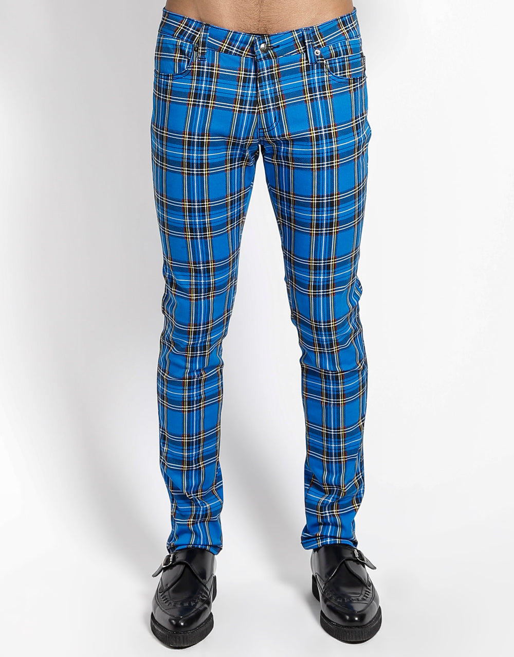 ROCKER JEAN ROYAL BLUE PLAID