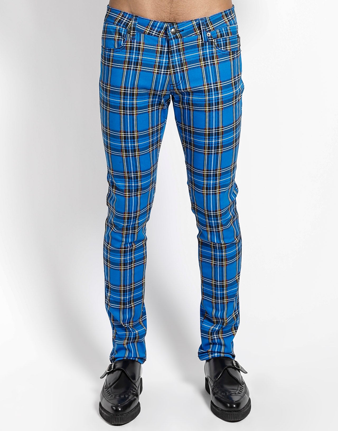 ROCKER JEAN ROYAL BLUE PLAID