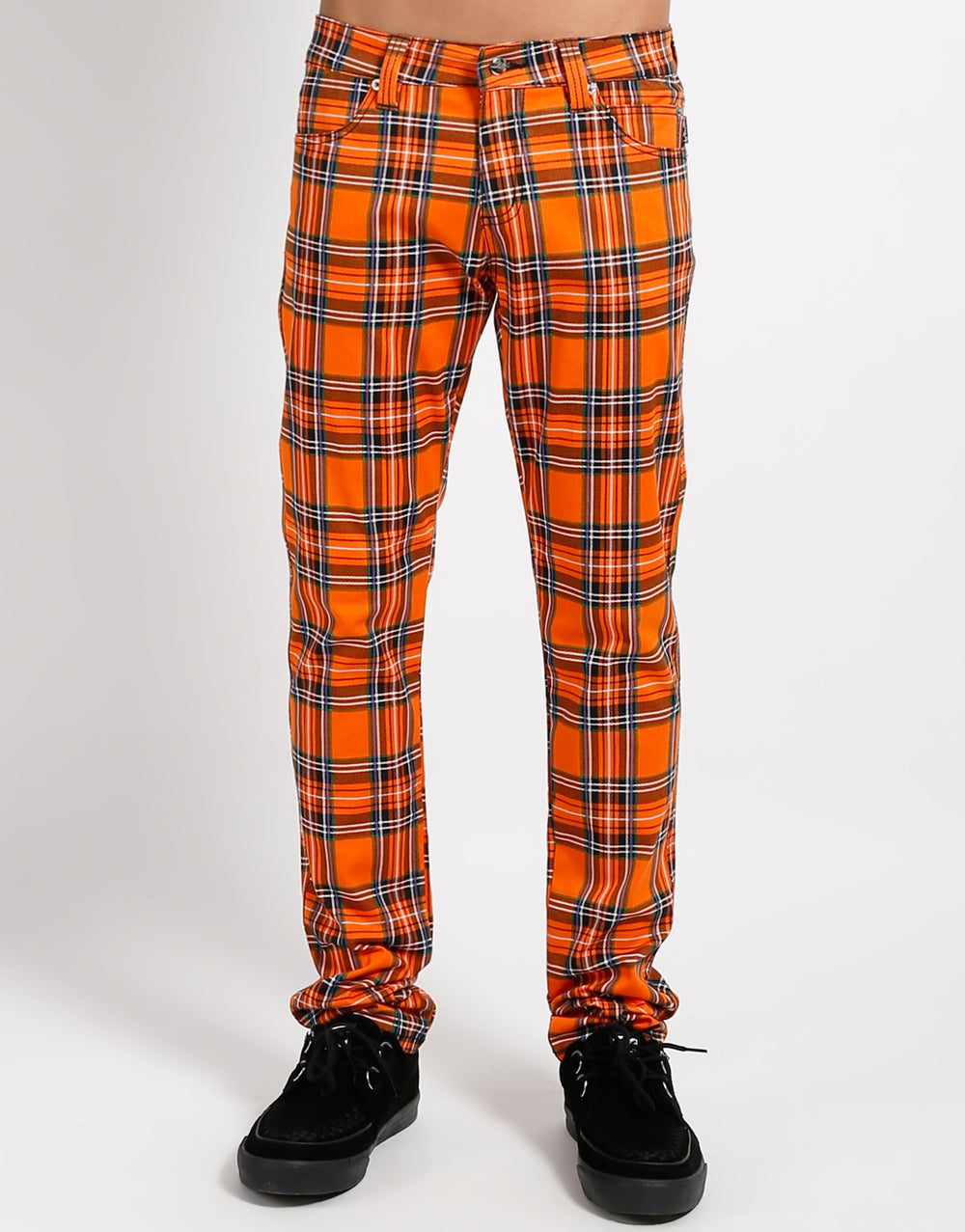 ROCKER JEAN ORANGE PLAID