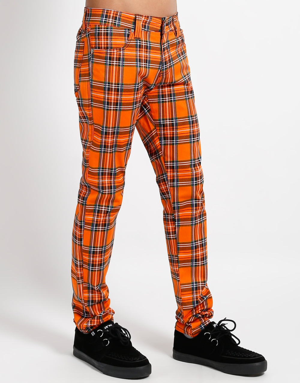 ROCKER JEAN ORANGE PLAID