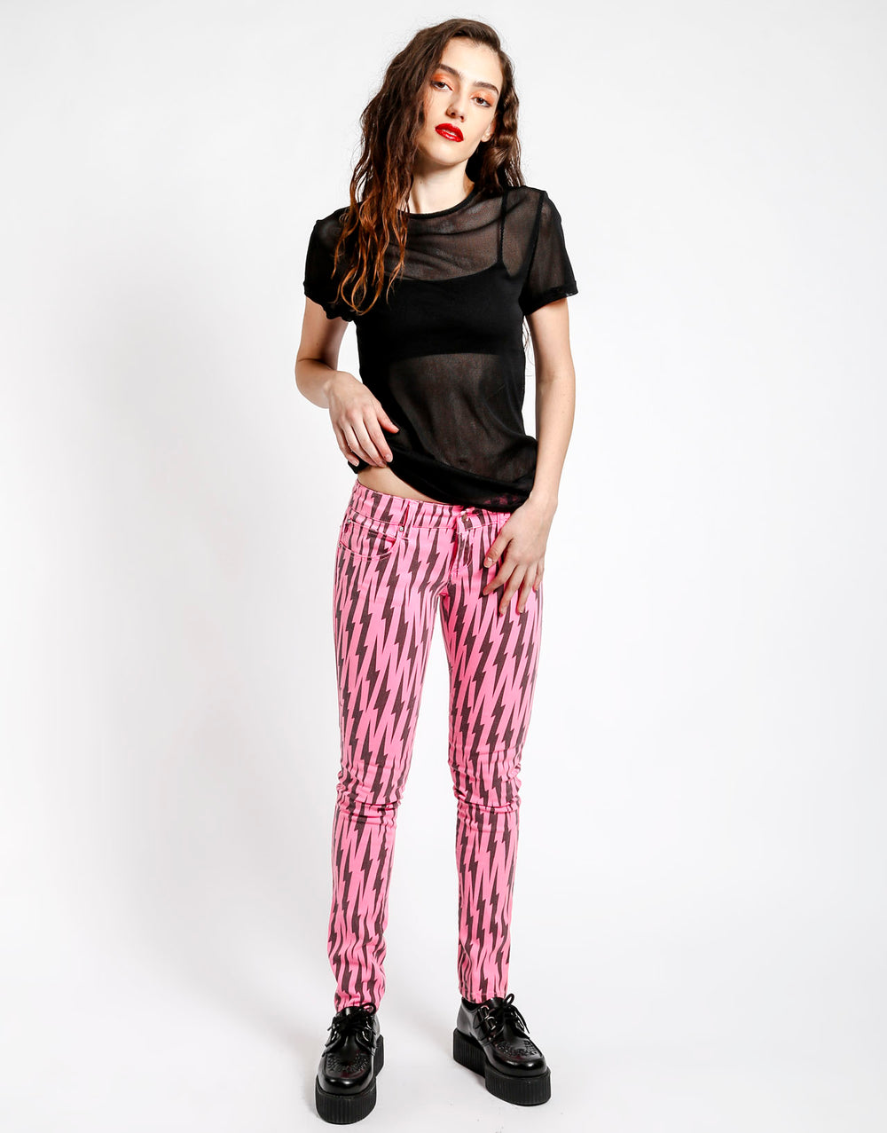 NEON PINK BOLT SKINNY