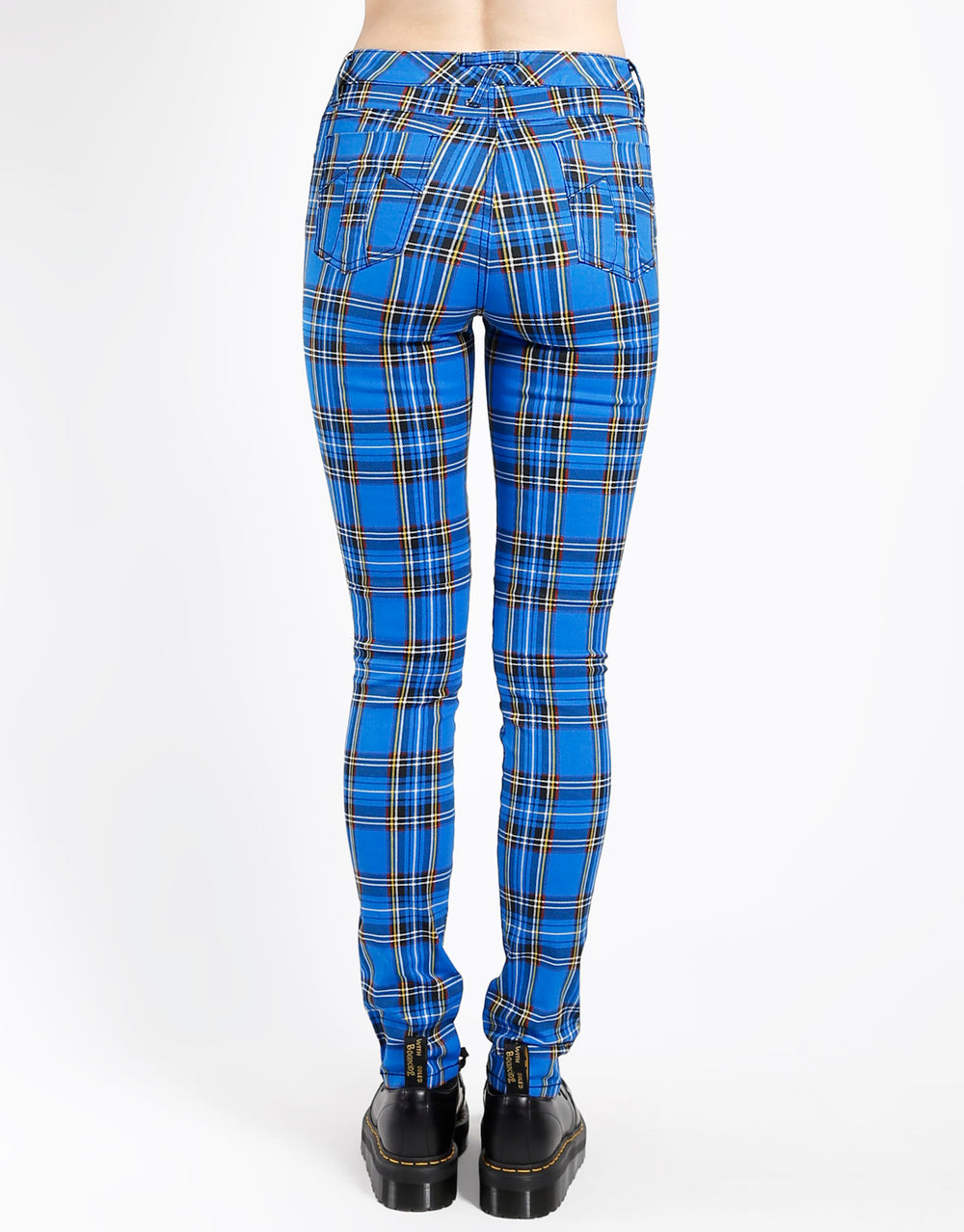 HIGH WAIST T-BACK JEAN ROYAL PLAID