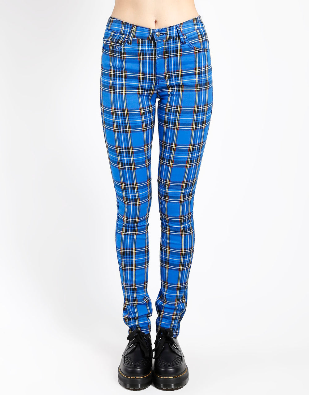 HIGH WAIST T-BACK JEAN ROYAL PLAID