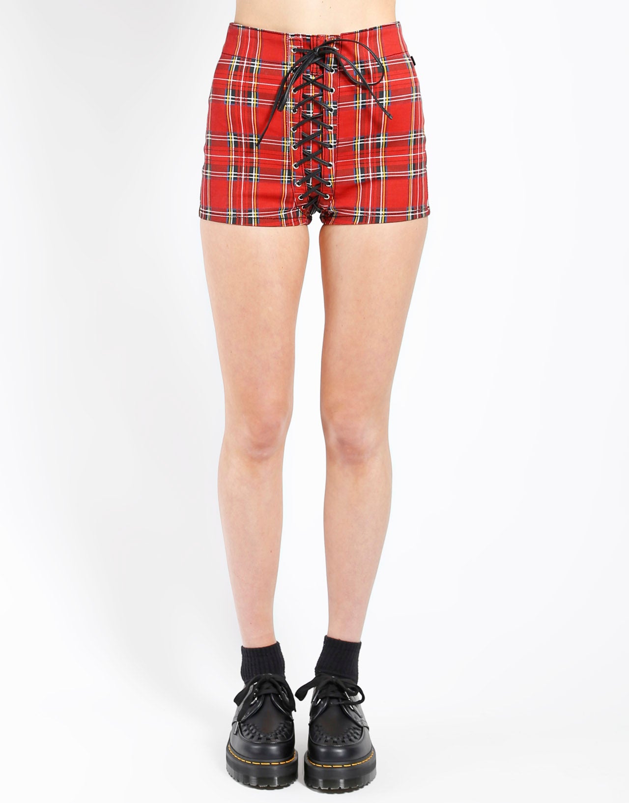 HIGH WAIST CORSET SHORT RED PLAID