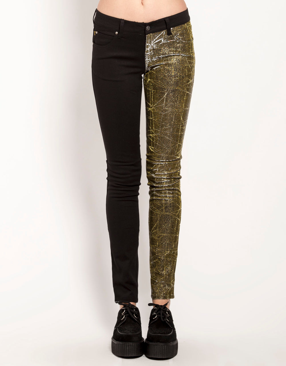 SPLIT SHINE JEAN GOLD