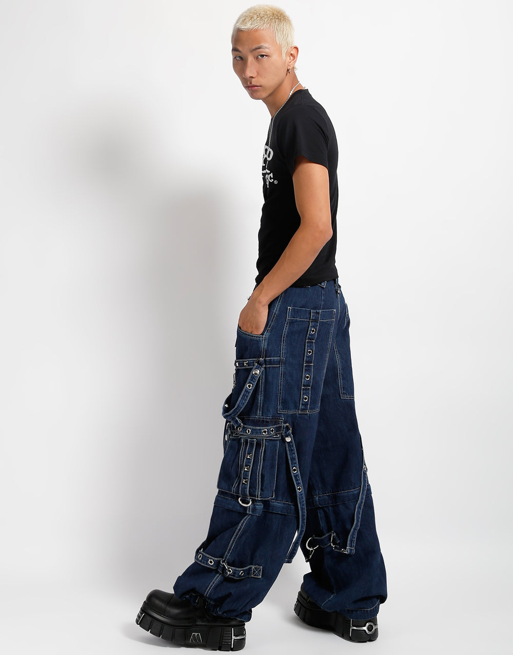 DENIM STRAP PANT