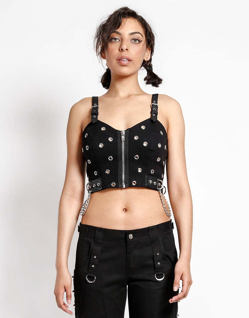 GROMMET AND CHAIN CROP TOP