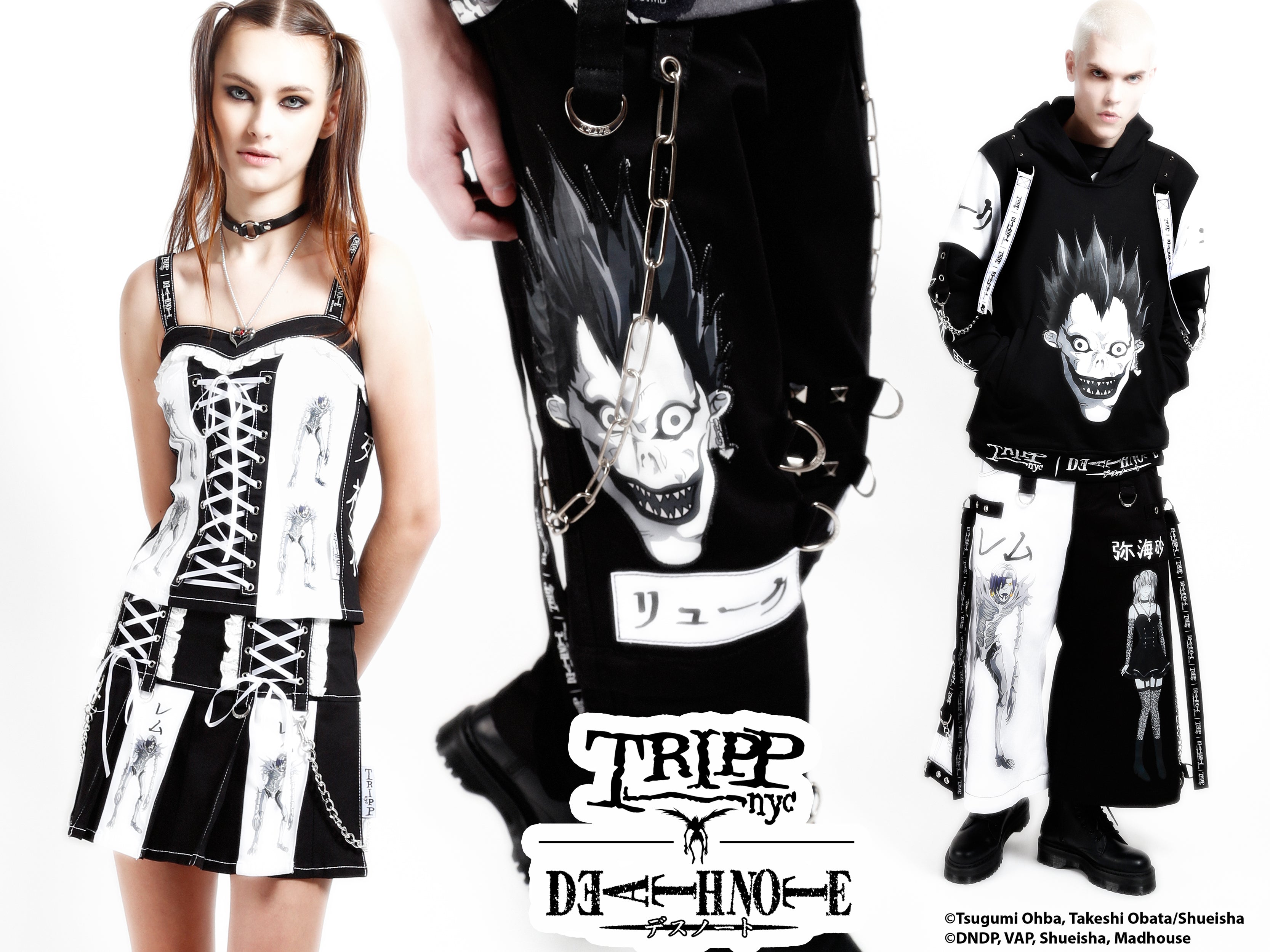 TRIPP NYC Pants-Vintage 2000s Black Gothic Punk Capri, Metal Loops. Size 11