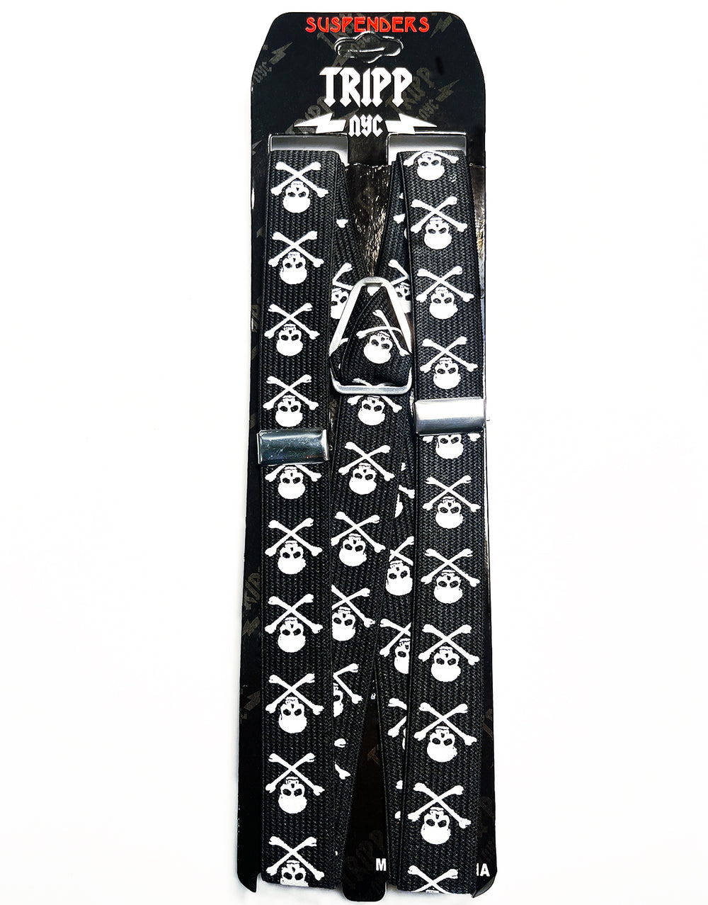 PRINTED SUSPENDERS SKULL