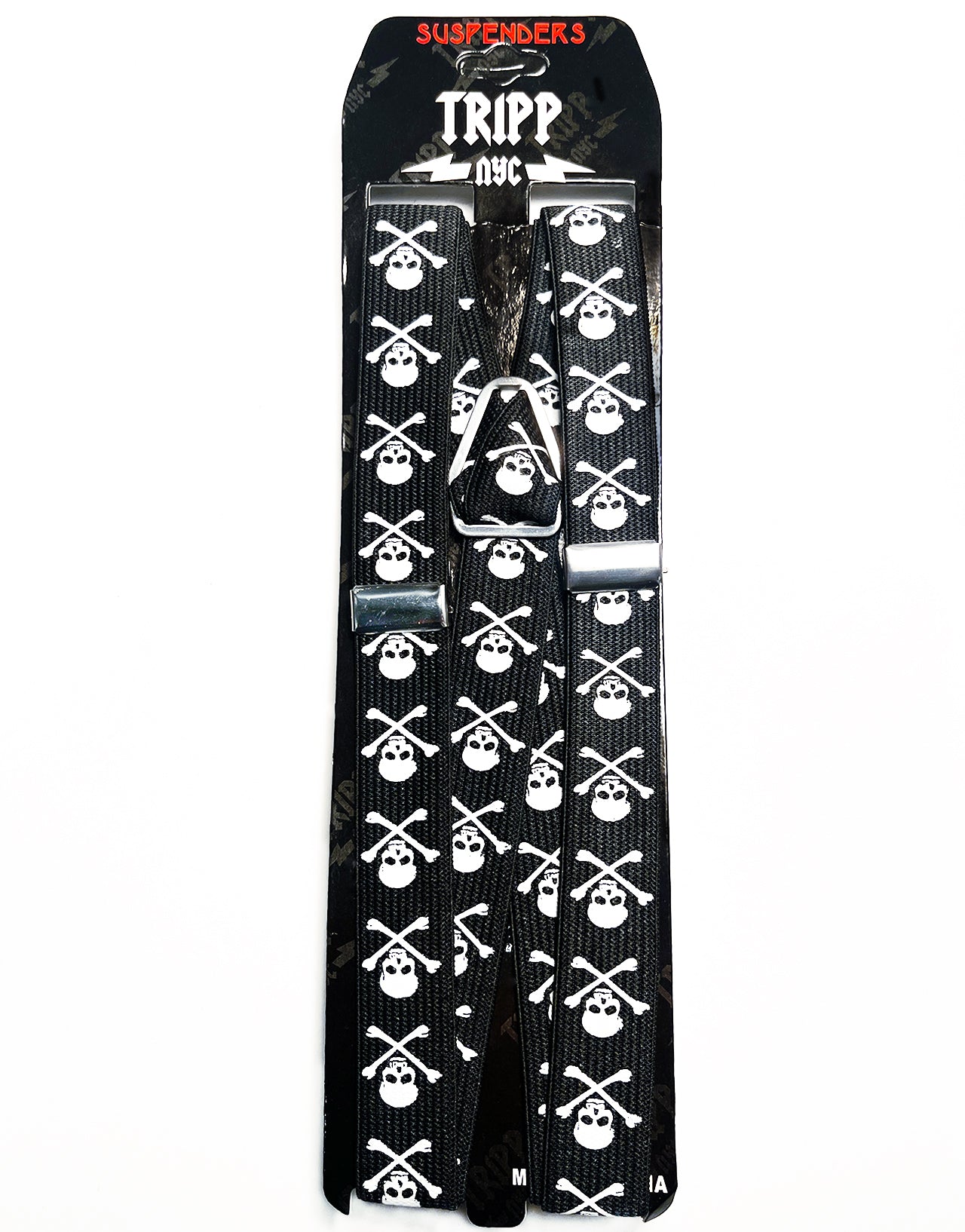 PRINTED SUSPENDERS SKULL