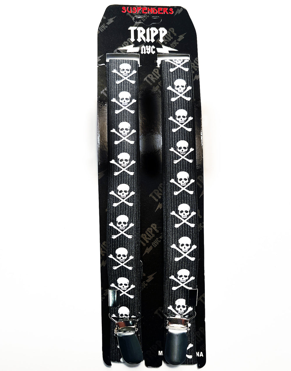 PRINTED SUSPENDERS SKULL