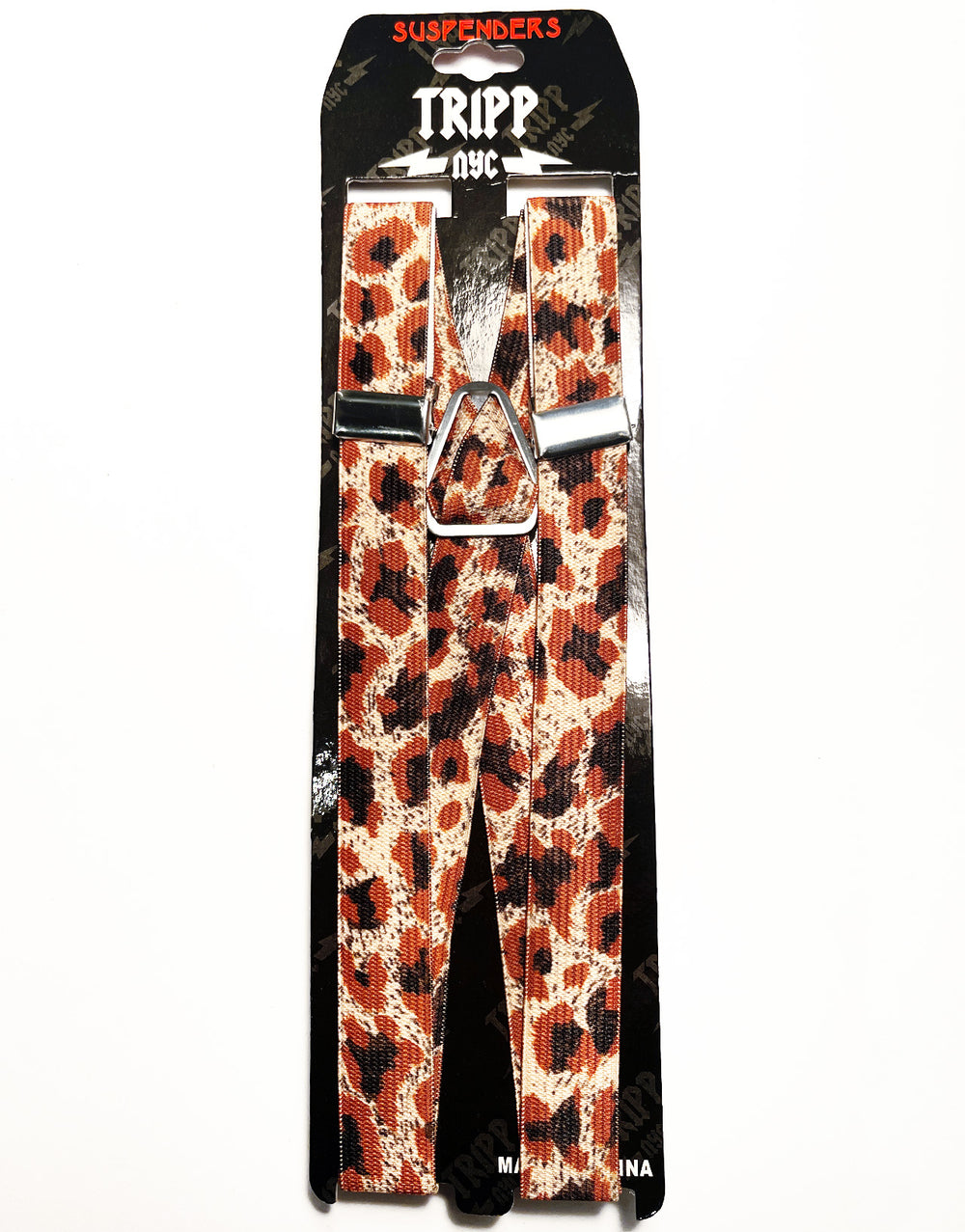 PRINTED SUSPENDERS LEOPARD