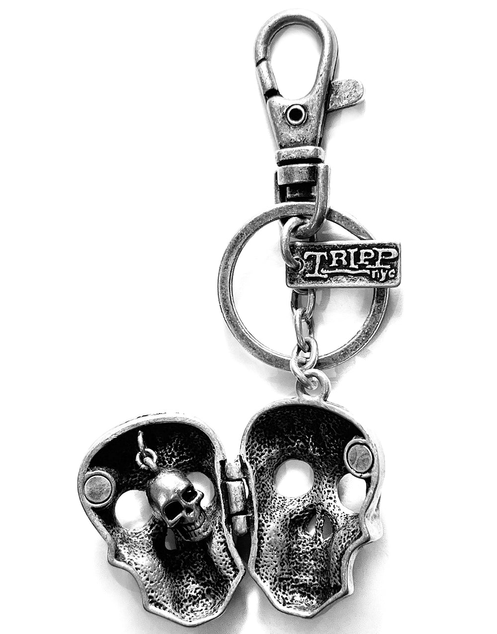 SKULL KEYCHAIN PEWTER