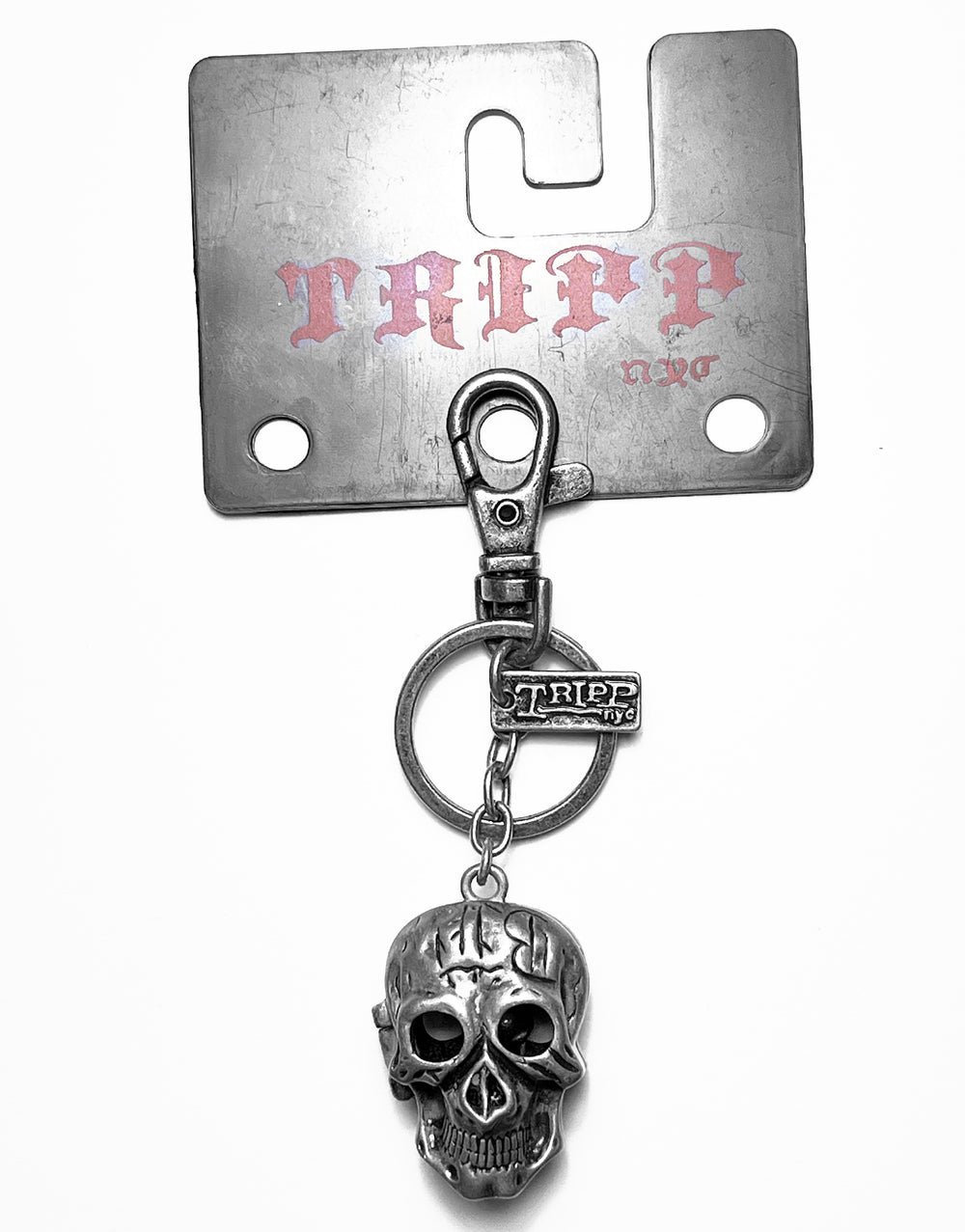 SKULL KEYCHAIN PEWTER