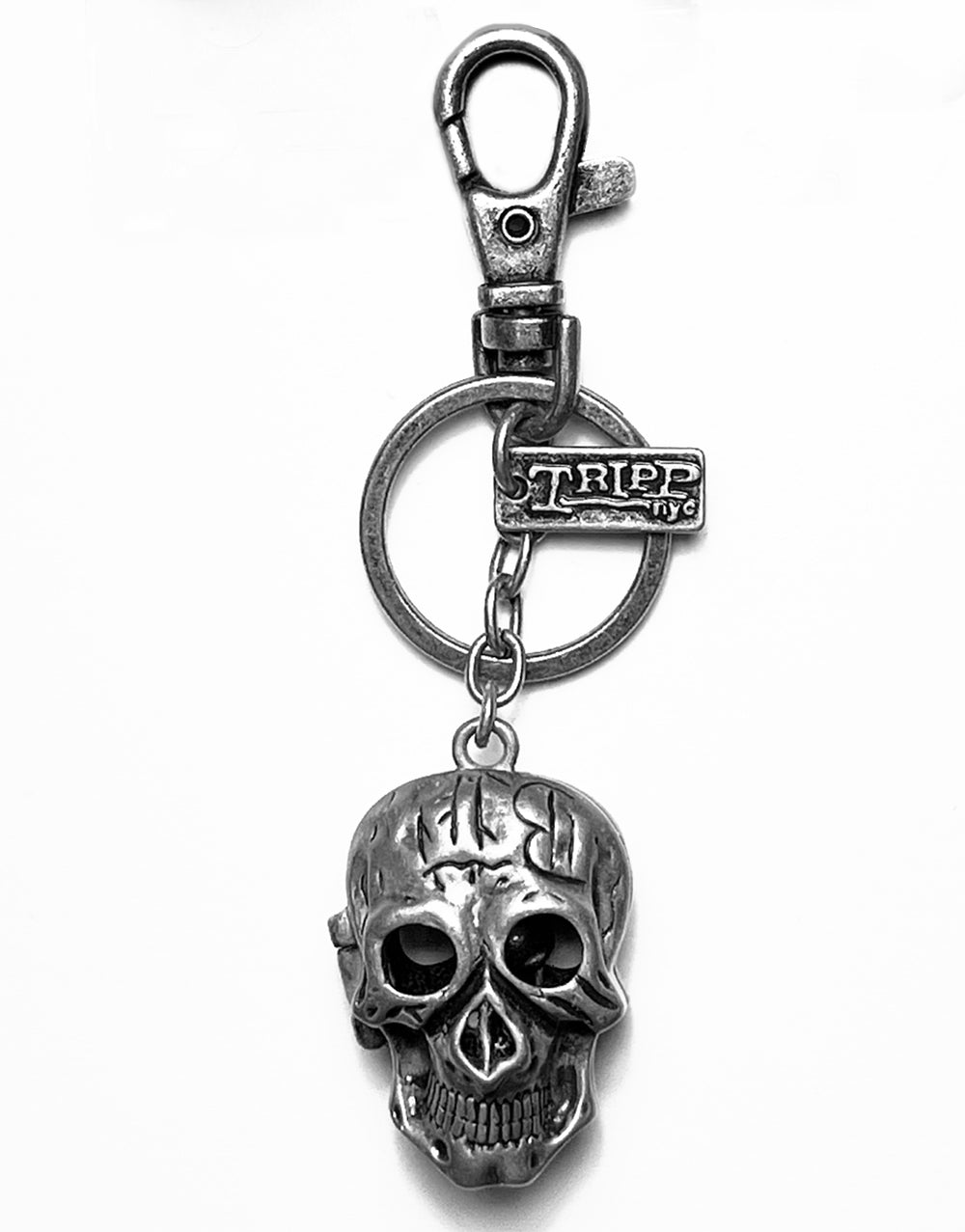 SKULL KEYCHAIN PEWTER