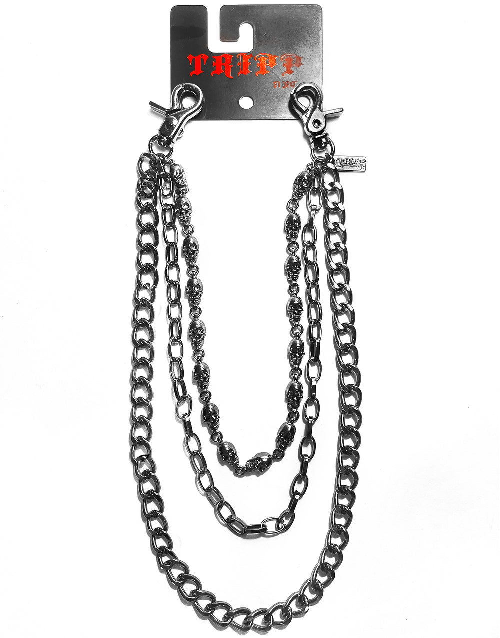 TRIPLE SKULL CHAIN BLACK