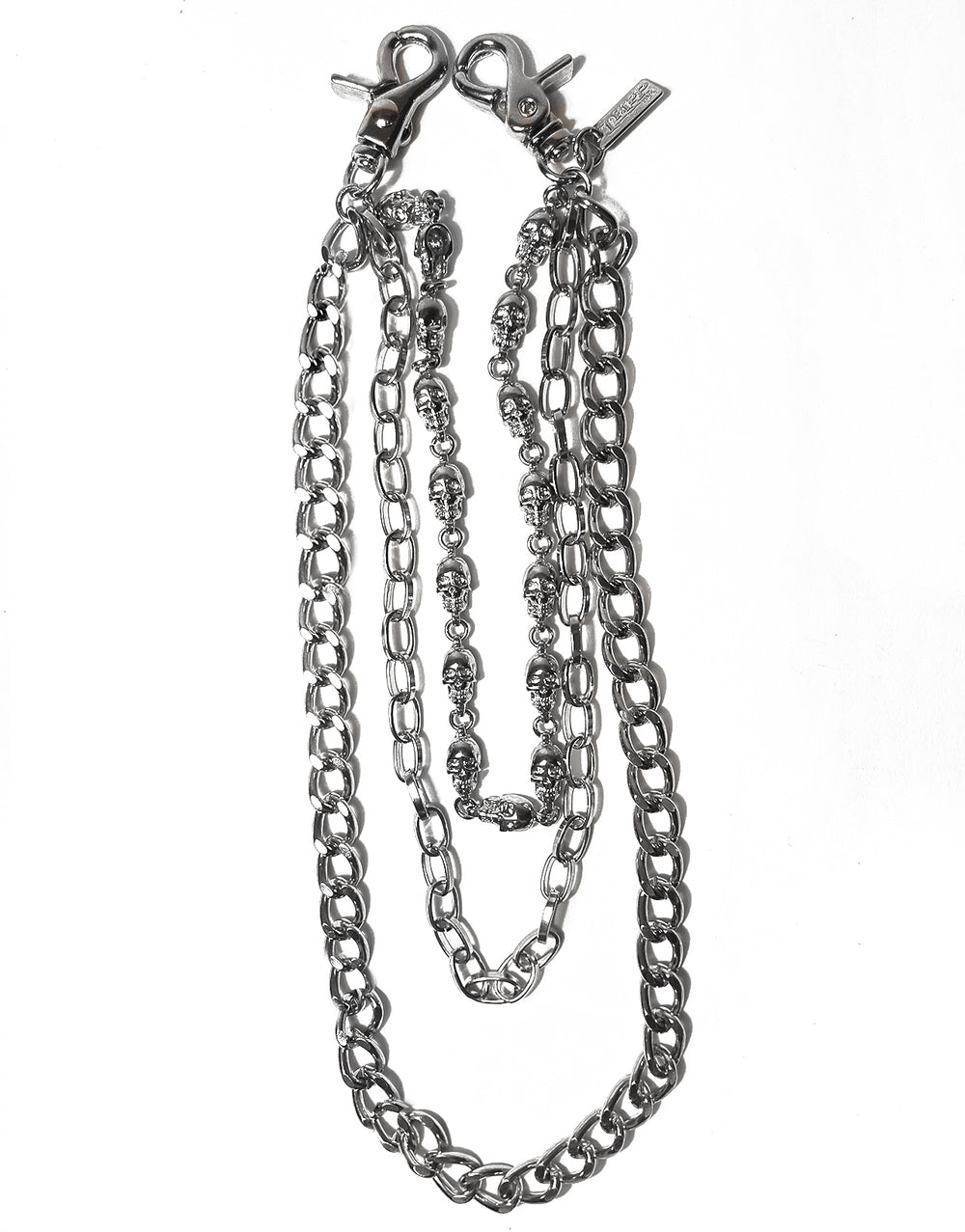 TRIPLE SKULL CHAIN SILVER