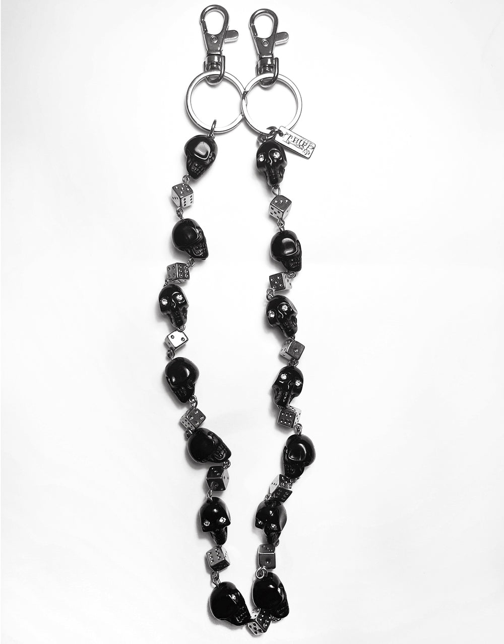 SKULL & DICE CHAIN BLACK/SILVER