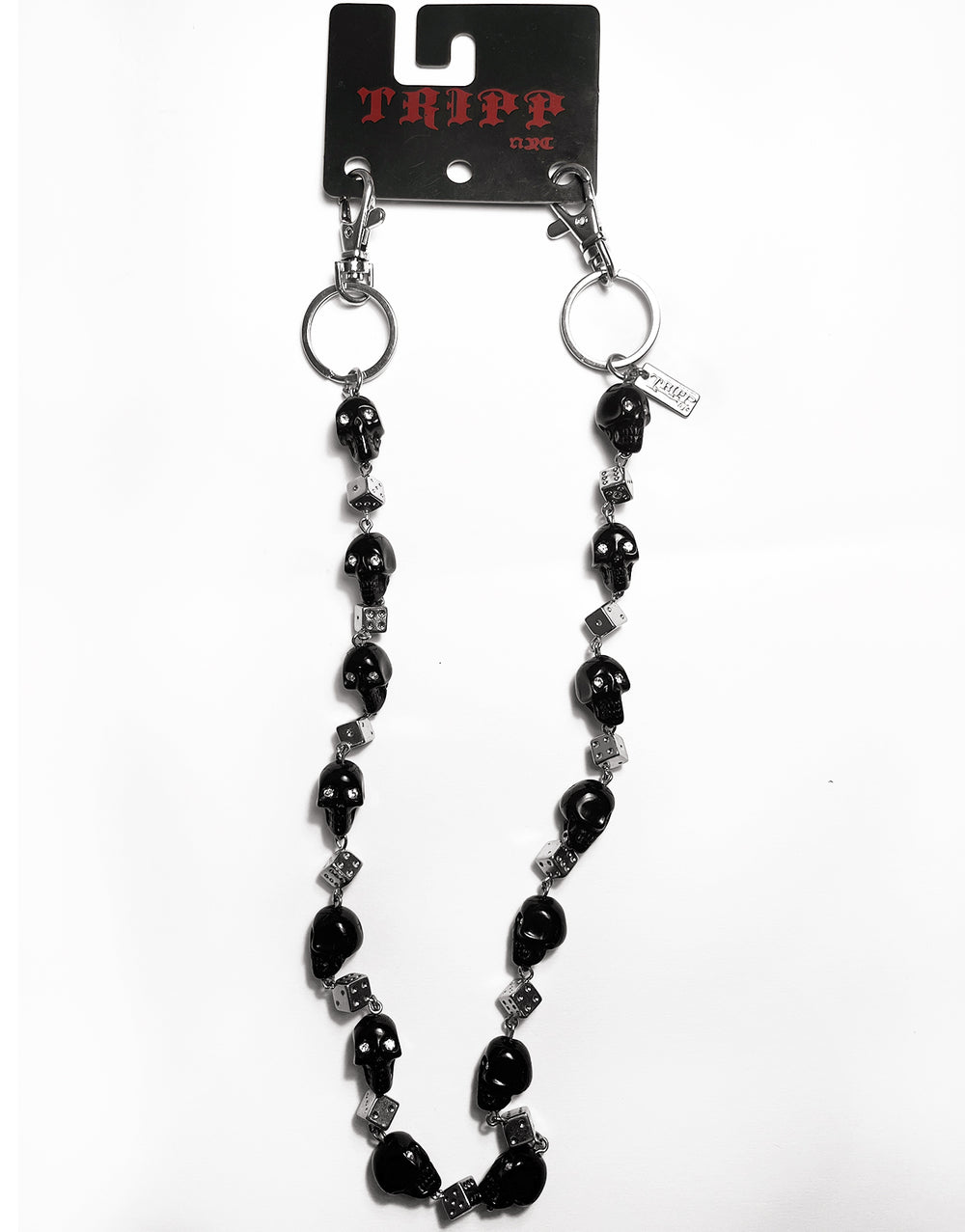 SKULL & DICE CHAIN BLACK/SILVER