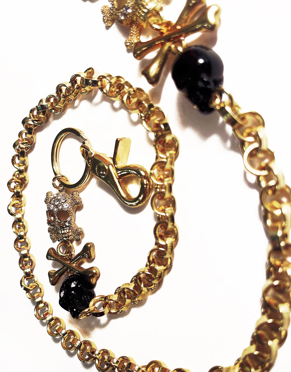 SKULL BALL AND CHAIN GOLD