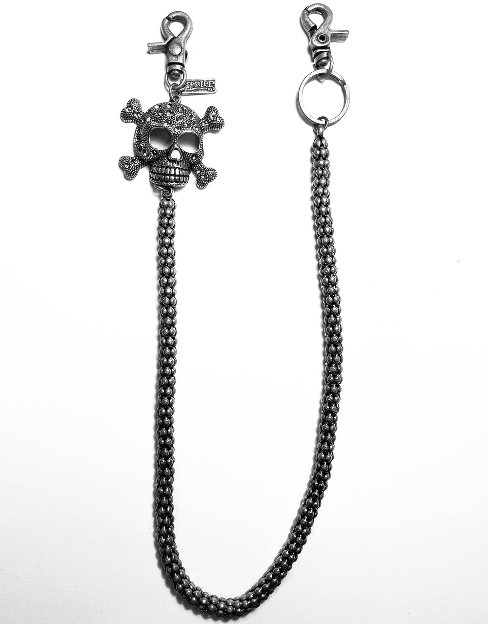 SUPER SKULL CHAIN PEWTER