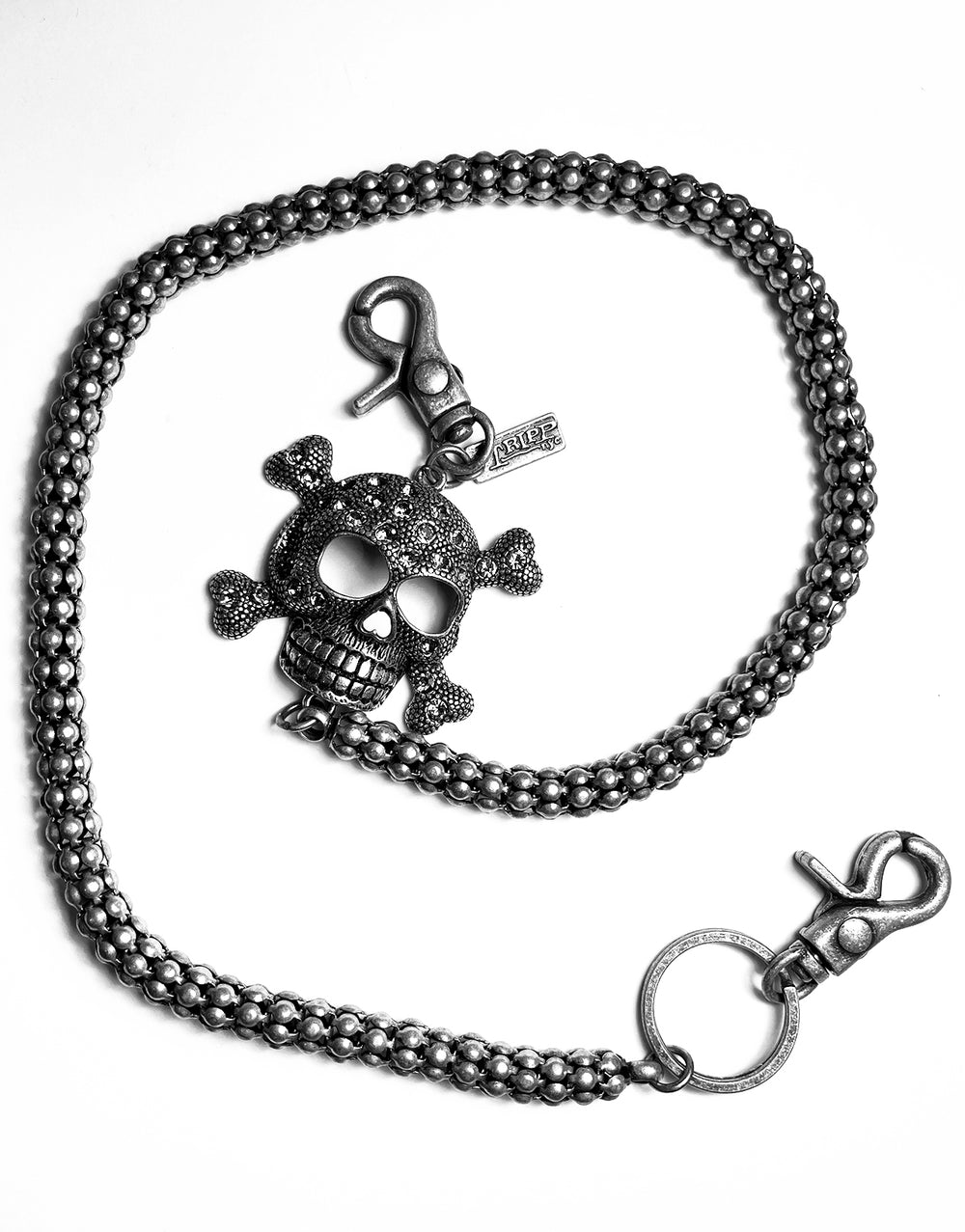 SUPER SKULL CHAIN PEWTER