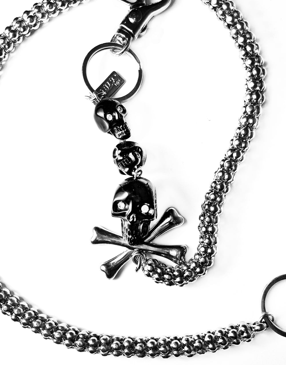 TRIPLE SKULL CHAIN SILVER