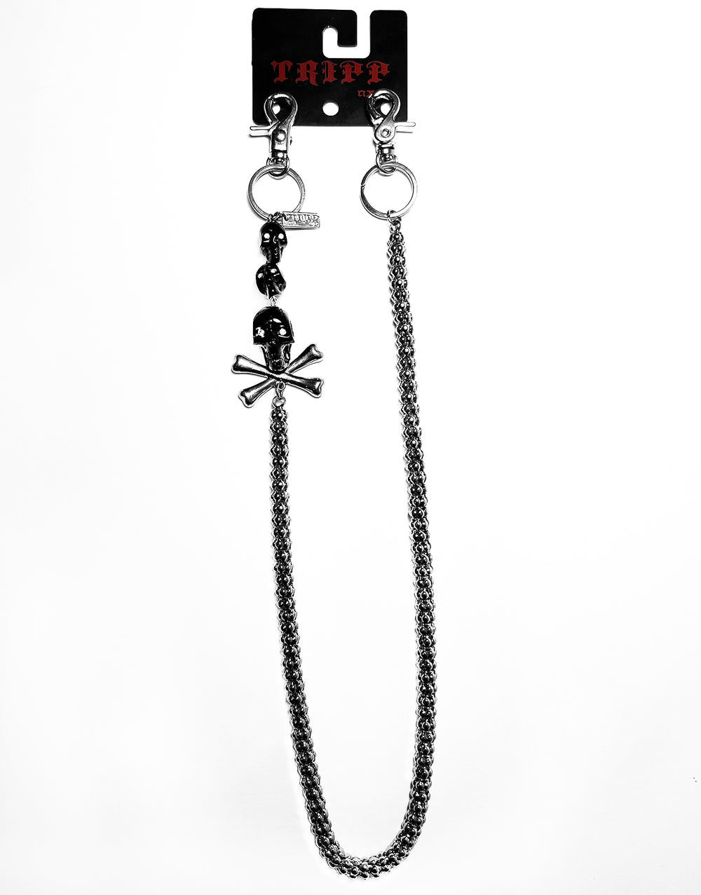 TRIPLE SKULL CHAIN SILVER