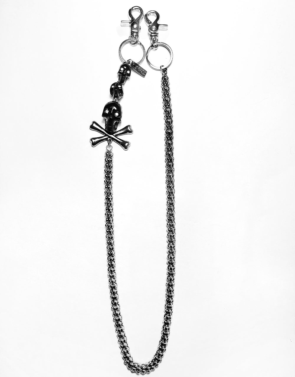 TRIPLE SKULL CHAIN SILVER