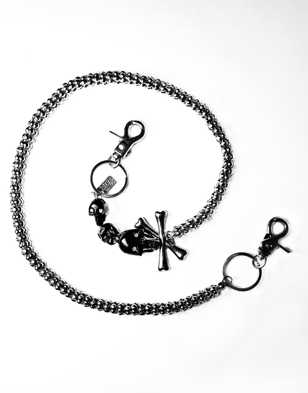 TRIPLE SKULL CHAIN SILVER